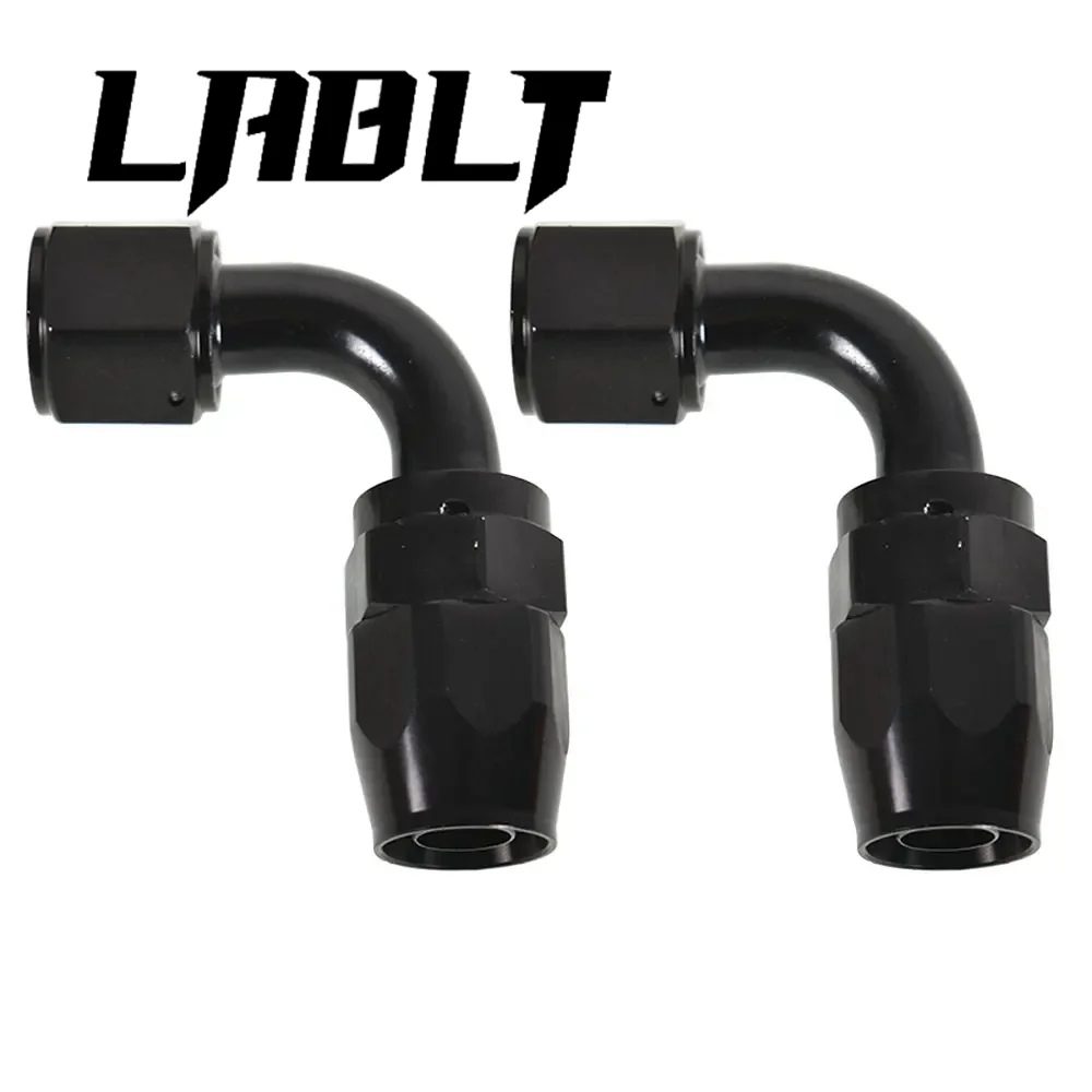 

2Pcs AN10-10AN Black Fuel/Air/Gas/Oil Line Hose End Fitting Swivel Elbow 90 Degree