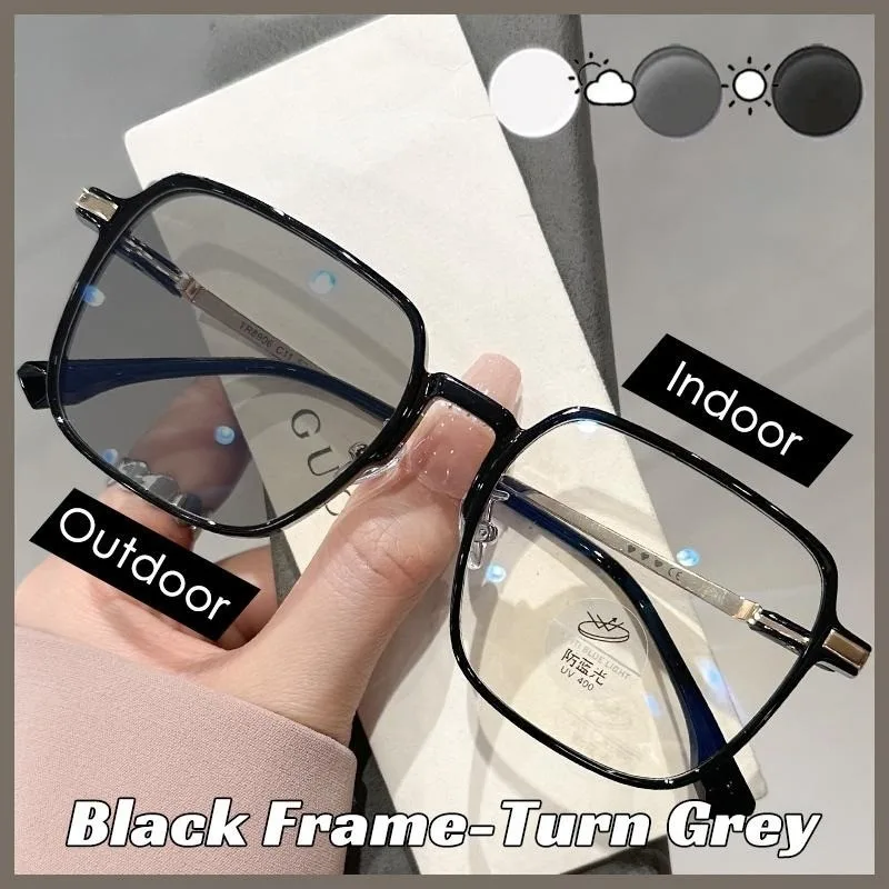 Weitsichtige Anti-Blaulicht-Brille, durchscheinende, verfärbte Lesebrille, abgestufte photochrome Lesebrille 0-+400 – Detail 2