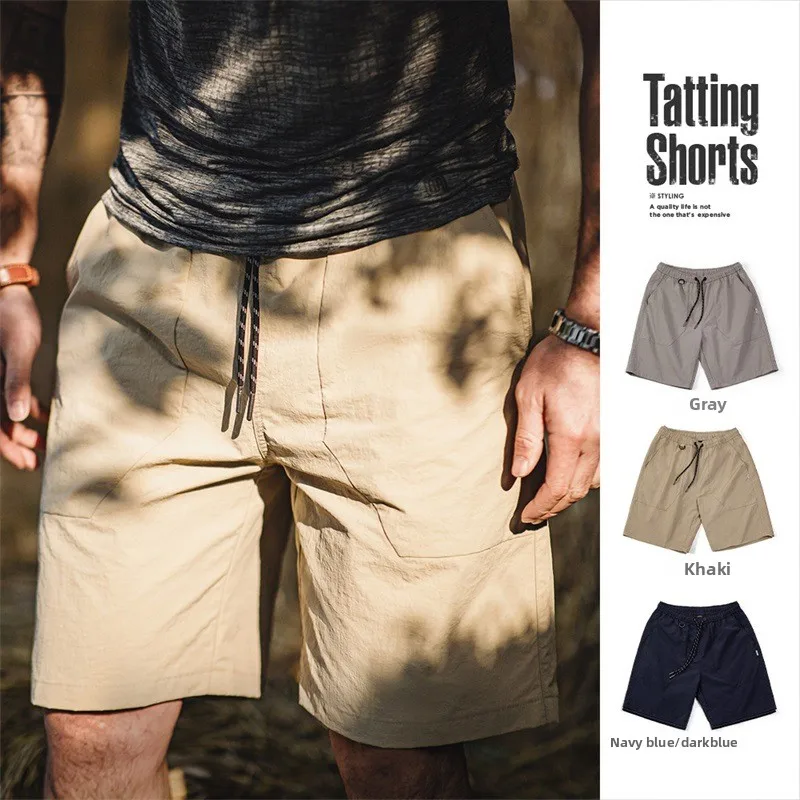 

Мужские повседневные нейлоновые шорты Maden с завязками, летние прямые брюки-шорты длиной до колена, повседневные брюки