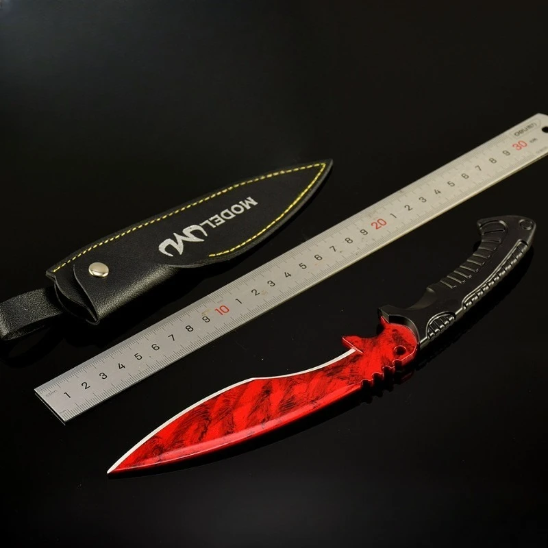 26 cm/10,24 in GO Spiel Peripherie Waffe Modell Metall Gurkha Messer Leder Abdeckung Version Spielzeug Schwerter Ornamente Desktop Display geschenke
