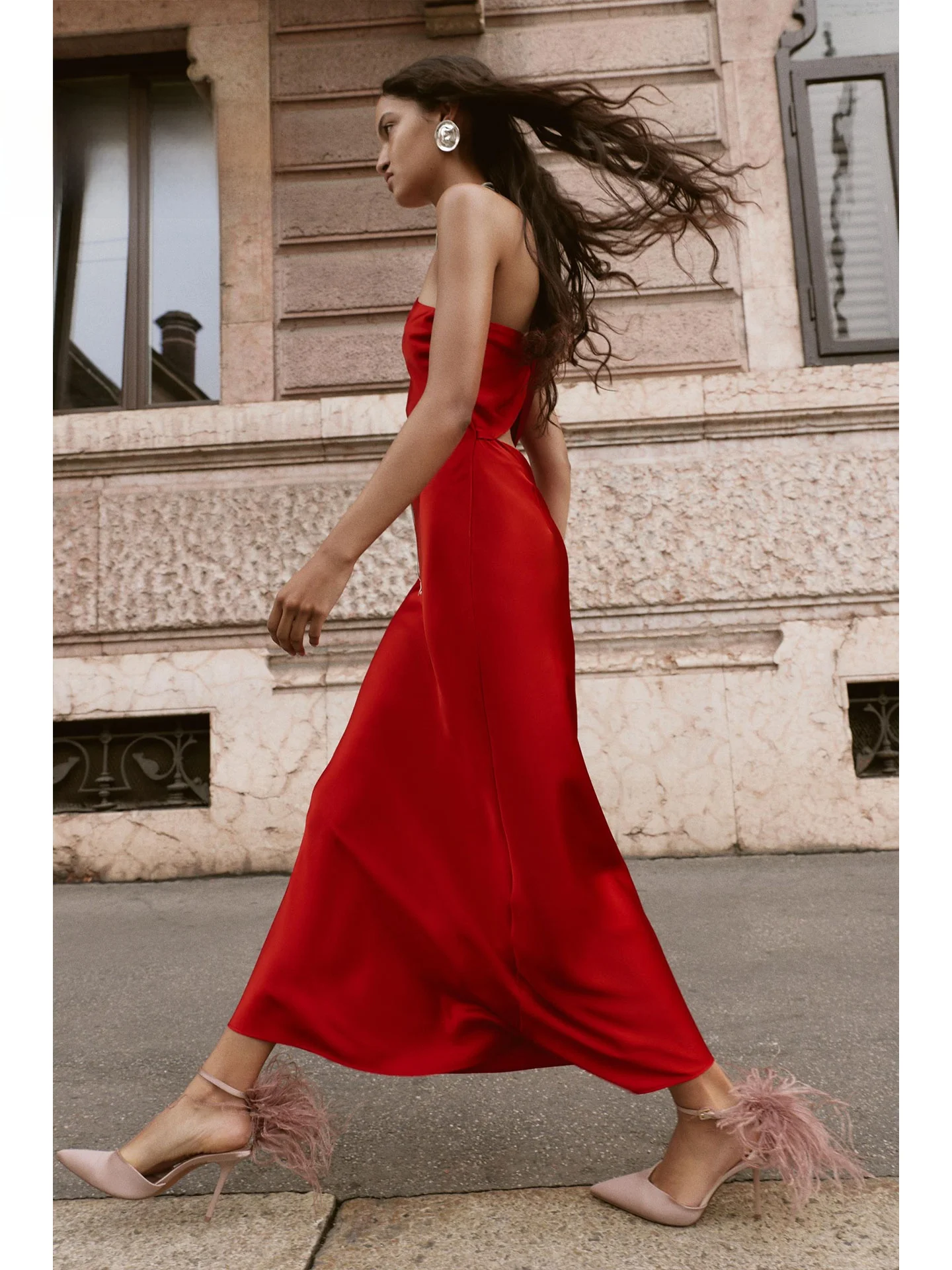 ZAPRHA مثير بال غير متناظرة مادة الحرير الساتان ميدي الدكتور عادية Sle Svel عالية الخصر الخريف وصول جديد