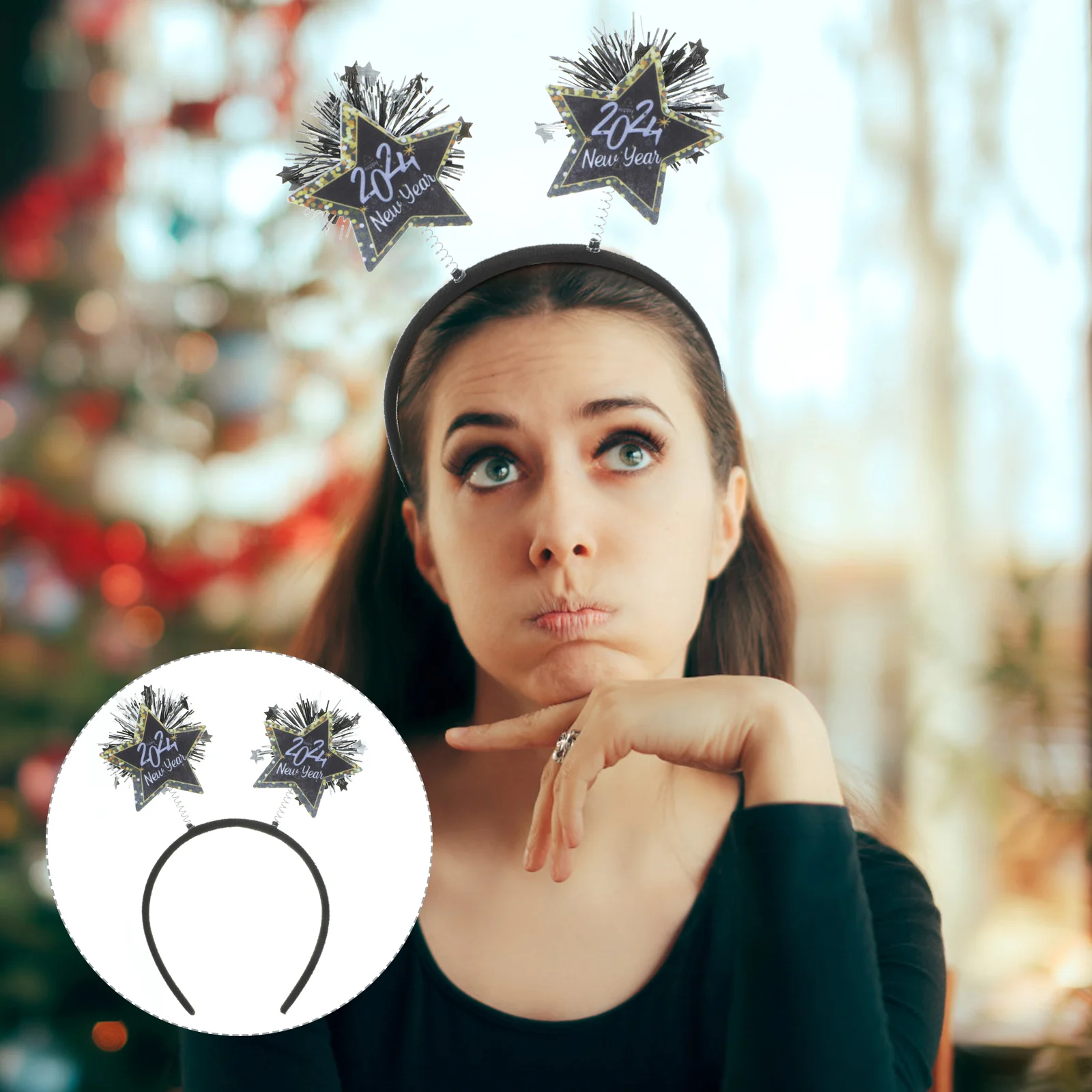 

2024 New Year Headb s High Foot Goblet Style Party Hair Hoops Headdress Photo Props Carnival Masquerade Accessories Christmas