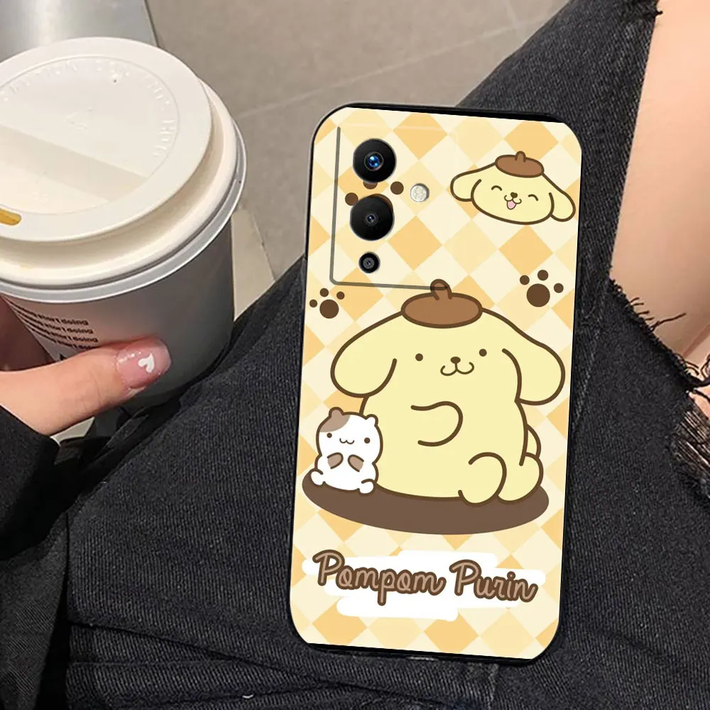 Cartoon PomPom Purin Cute Dog Phone Case For Infinix TECNO POP SPARK GO SMART 5 6 7 8 9 CAMON 15 16 17 20 20C 30C Pro Case Funda