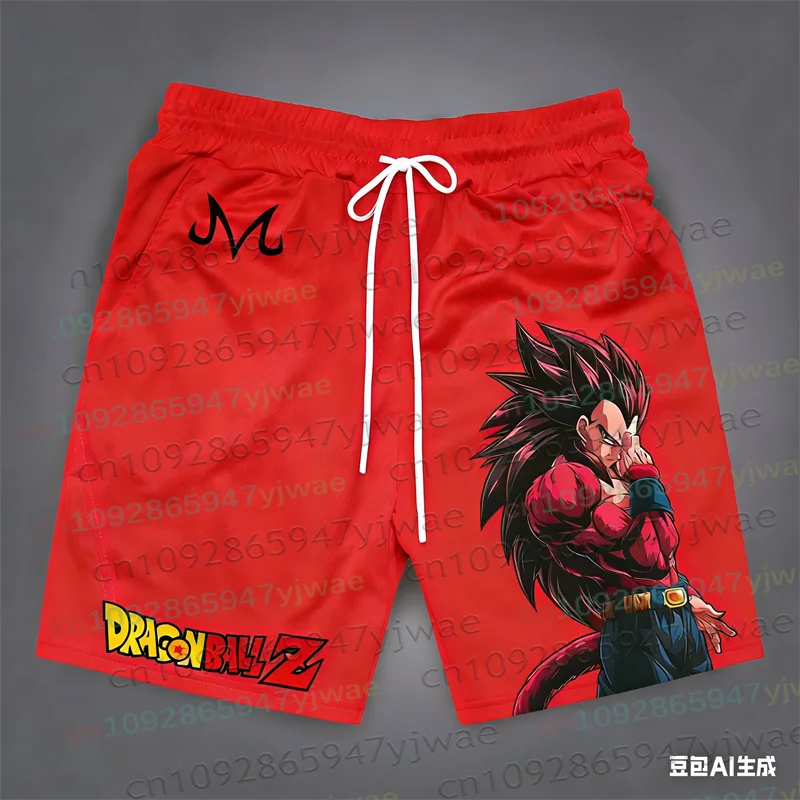 

Мужские пляжные шорты Dragon Ball с 3D-принтом, 2026, в стиле японского аниме, дышащие, быстросохнущие, спортивные, ретро Y2K, хип-хоп, летние