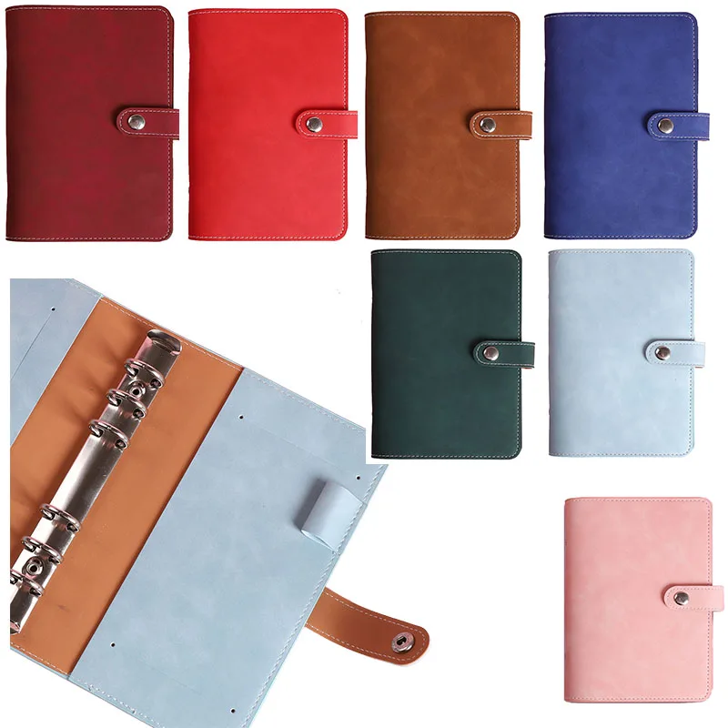 

Leather Notebook Case A6 Loose-leaf Book Clasp Handbook Loose-leaf Leather Notebook and Journals A6 Binder Notebooks Cover