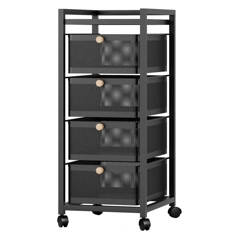 4/5/6 Tiers Slim Rolling Storage Cart, Fruit Vegetable Storage Cart, Narrow Metal Storage Cart with Pull-Out Basket, Fruit Veget