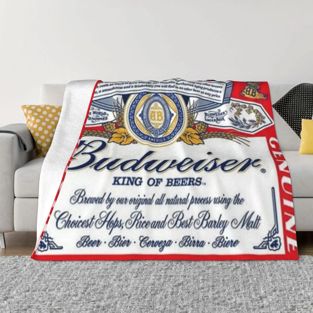 Budweiser Beer 372 Home Bed Blankets Blankets & Throws Throw Blanket