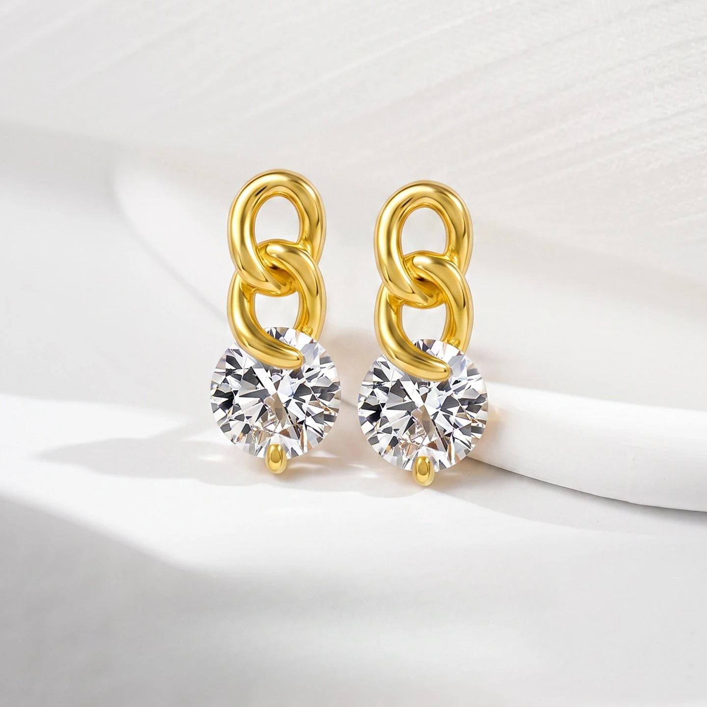 

New Fire Color High Carbon Diamond Earrings 925 Silver Suspended Inlaid Chain Earrings Extremely Simple Wedding Gift