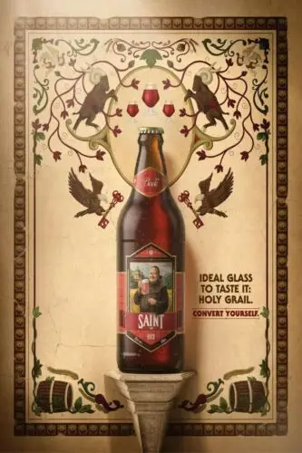 Saint Beer Advert Vintage Retro Style Metal Sign, Letter Box Gift, pub bar sign