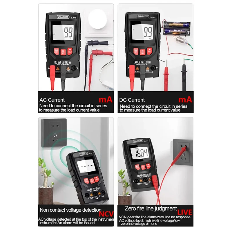 Imagem -05 - Multímetro Digital Inteligente Capacitância Ohm ac dc Corrente Tensão Medidor Profissional Eletricidade Ferramentas Tester