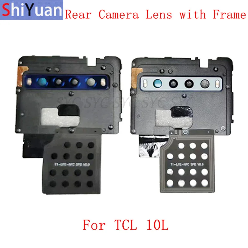 Rear Camera Lens with Frame Holder Rear Housing Cover For TCL 10L T770 T770H T770B Back Camera Frame Replacement Parts