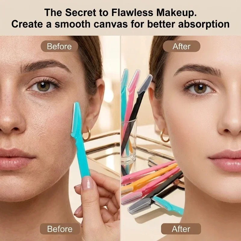 Women Eyebrow Razor Portable Facial Hair Trimmer Disposable Face Shaper Shaving Razor for Eyebrow Shaping Makeup Beauty