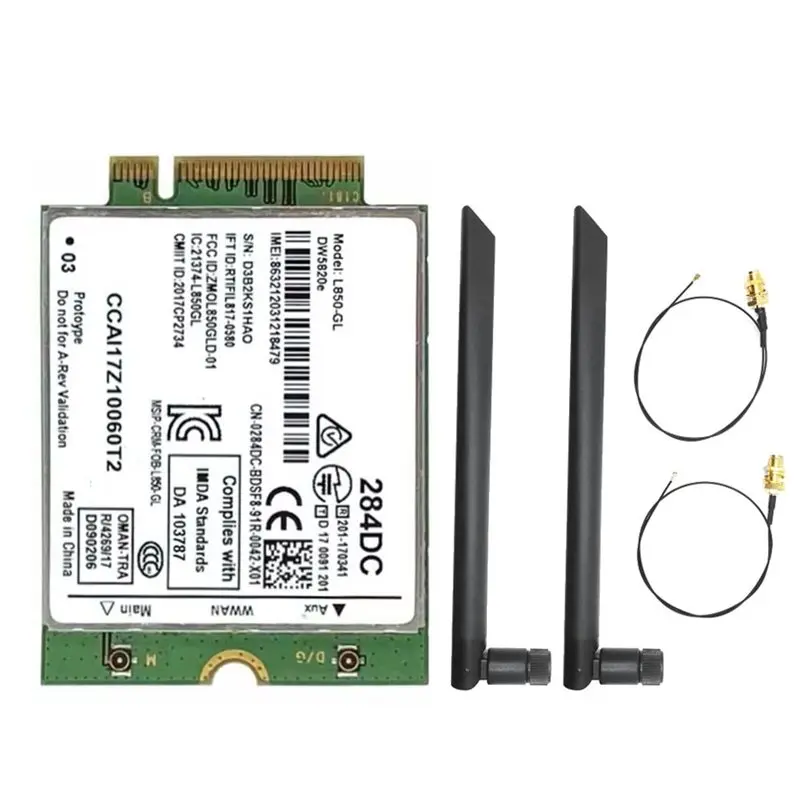

A23F-L850-GL Dw5820e 284DC 4G WWAN Card LTE/WCDMA Module 0284DC For DELL Laptop 3500 5400 With 2X8DB Antenna