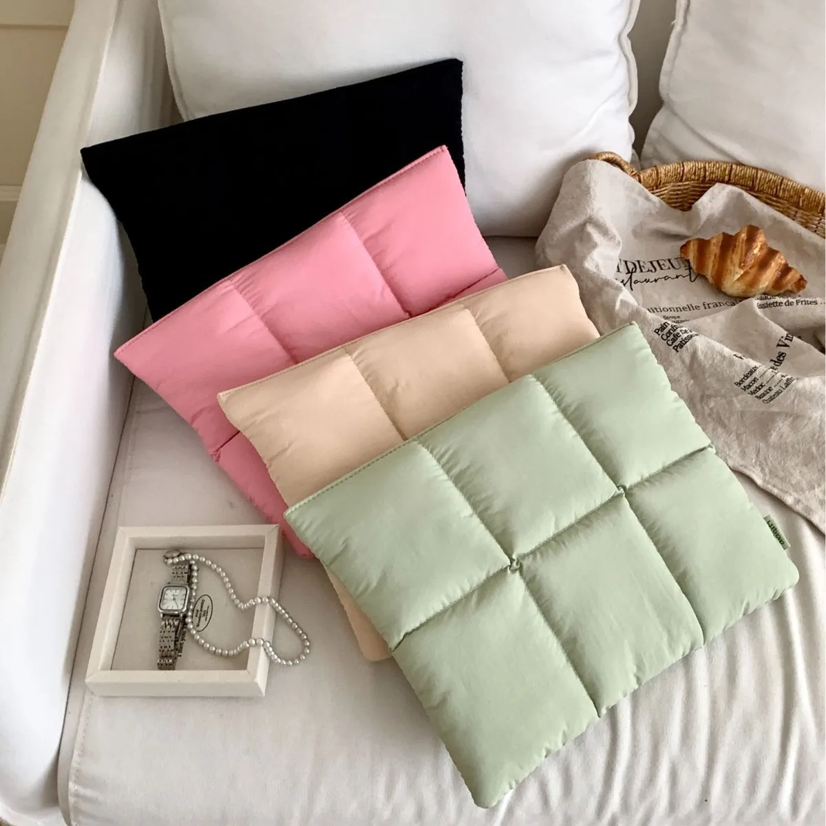 Puffy Laptop Bag Sleeve13/14/15/15.6 Inch Quilted Case Laptop Cover For MacBook Air Pro/Lenovo/Hp Puffer Notebook pouch