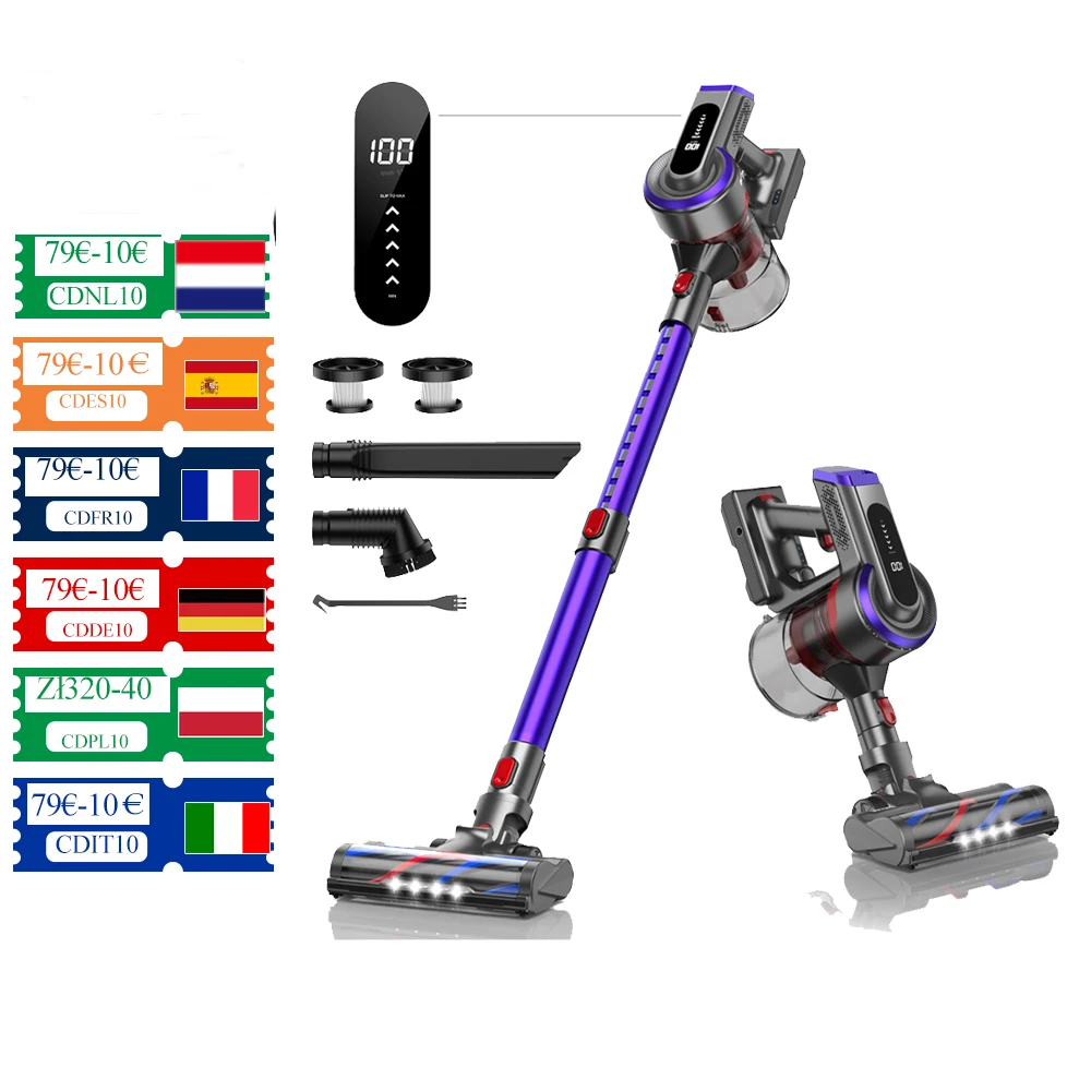 

Buture JR400 450W 38000Pa Powerful Cordless Vacuum Cleaner Wireless Handheld For Home Appliance with Touch Screen 55 Min Runtime