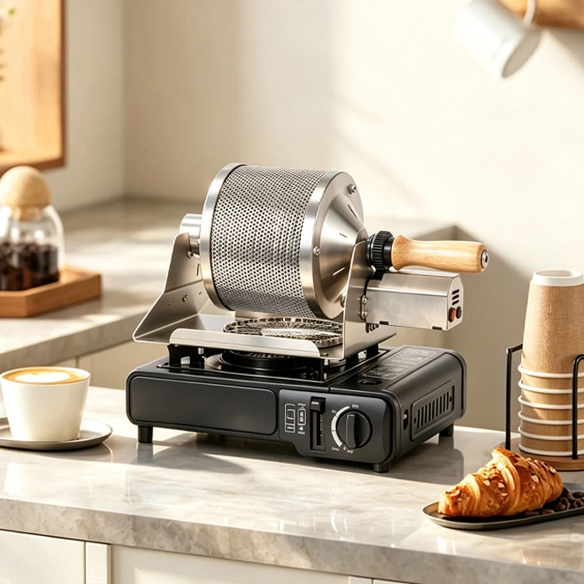 L10 Direct‑Fire Coffee Bean Roaster 500g Capacity Coffee Roasting Machine for American & Italian Style Coffee Home Use