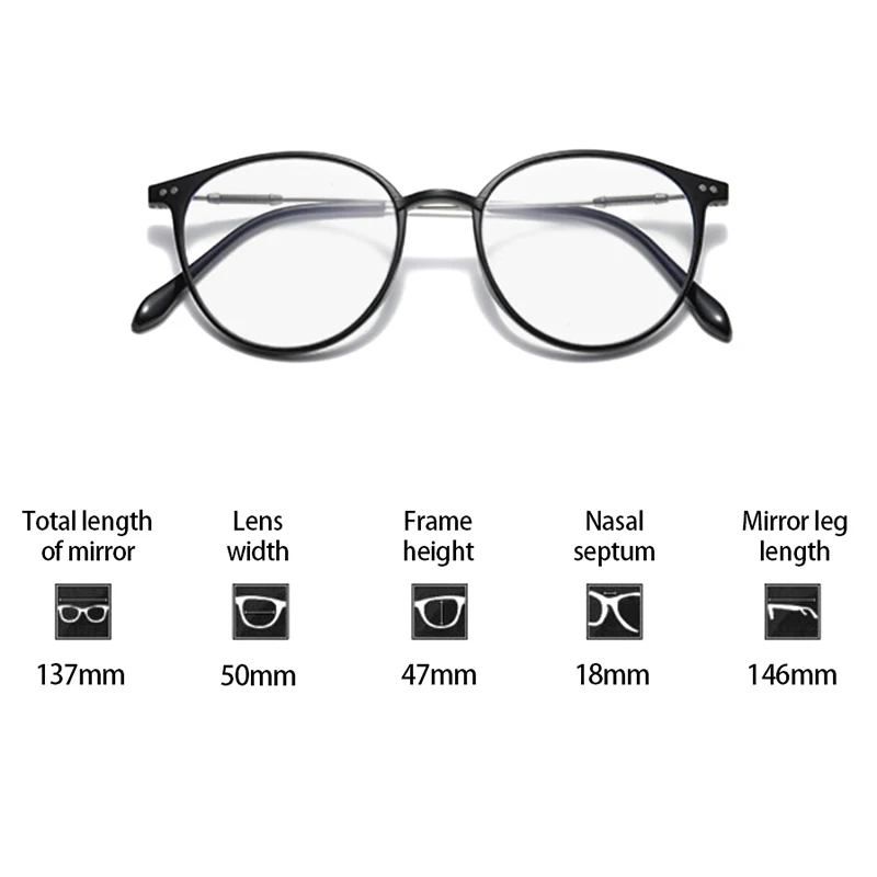 Retro Vegan Anti-blue Light Glasses Men Women Can Be Replaced Lenses Round Frame Eyeglasses