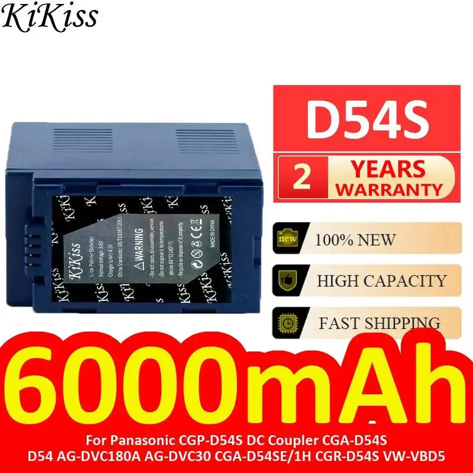

Camera Battery D54S 6000mAh For Panasonic Cgp-D54S DC Coupler Cga-D54S D54 AG-DVC180A AG-DVC30 Cga-D54SE 1H Cgr-D54S VW-VBD5