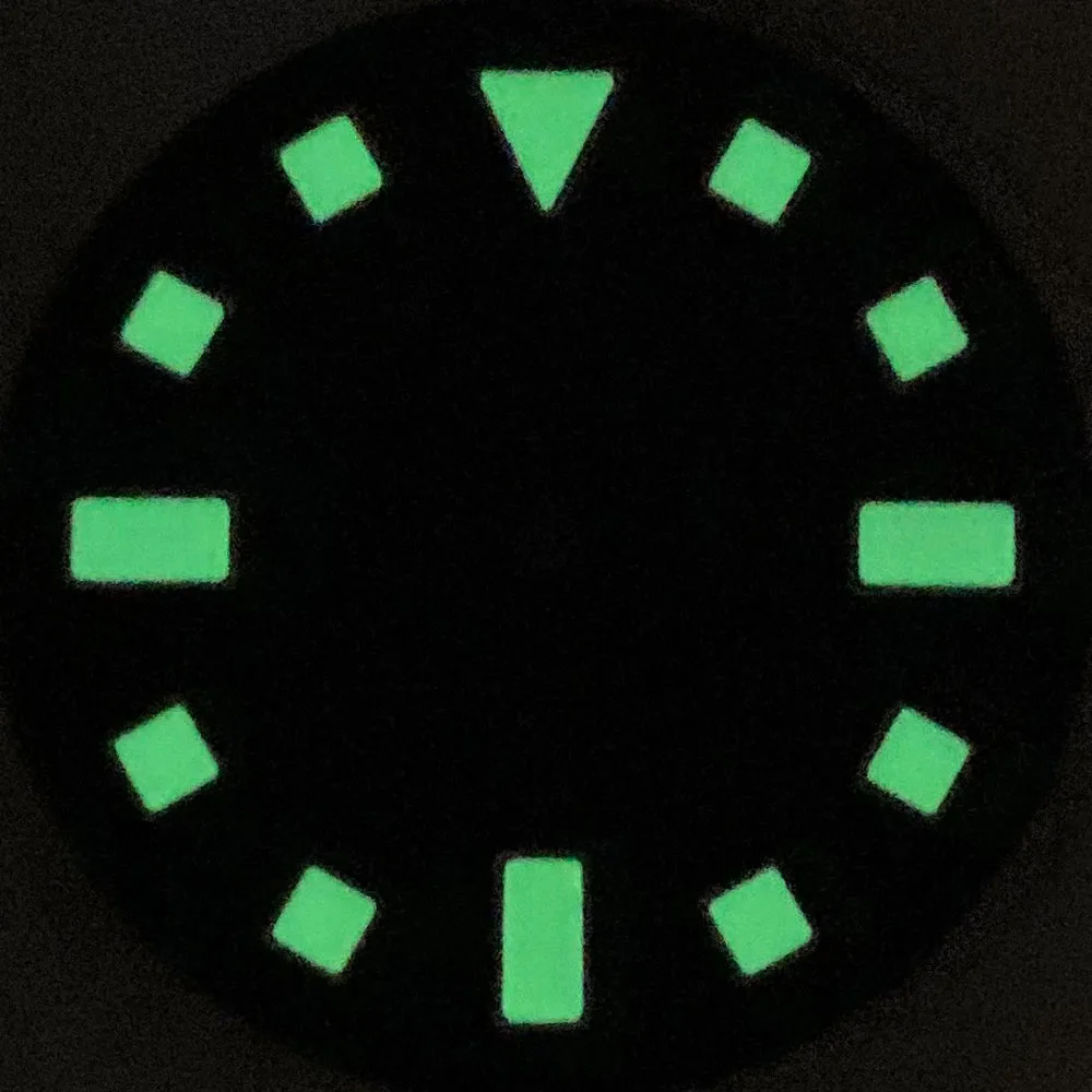 Watch Part Accessories Black/Green/Blue Dial Hands Baton Square Index Green Luminous 29mm Fit for NH35 NH36 ETA PT5000 Movement - Image 4