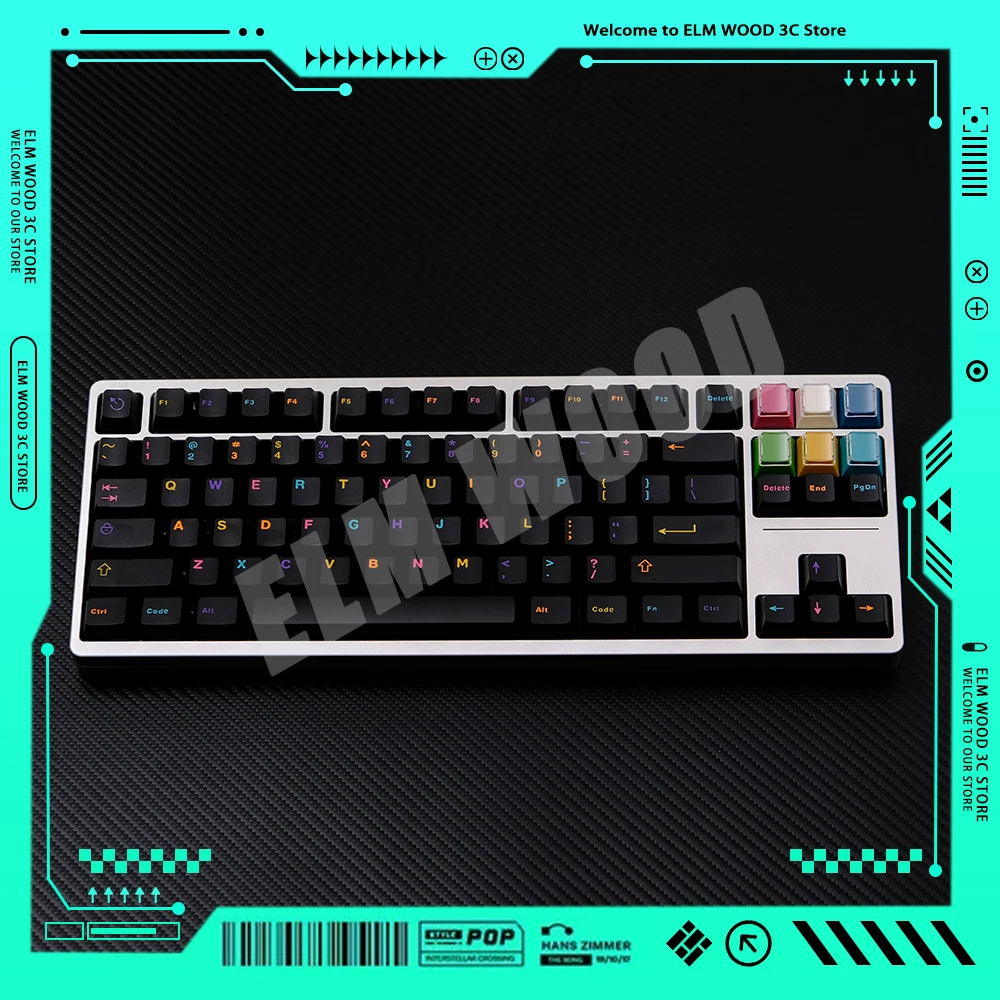 Teclado Mecânico Keycap Sets, Cereja Altura, Cor ABS, Original, Acessório PC Opcional, Presentes Gamer, Escritório, 121 Chaves