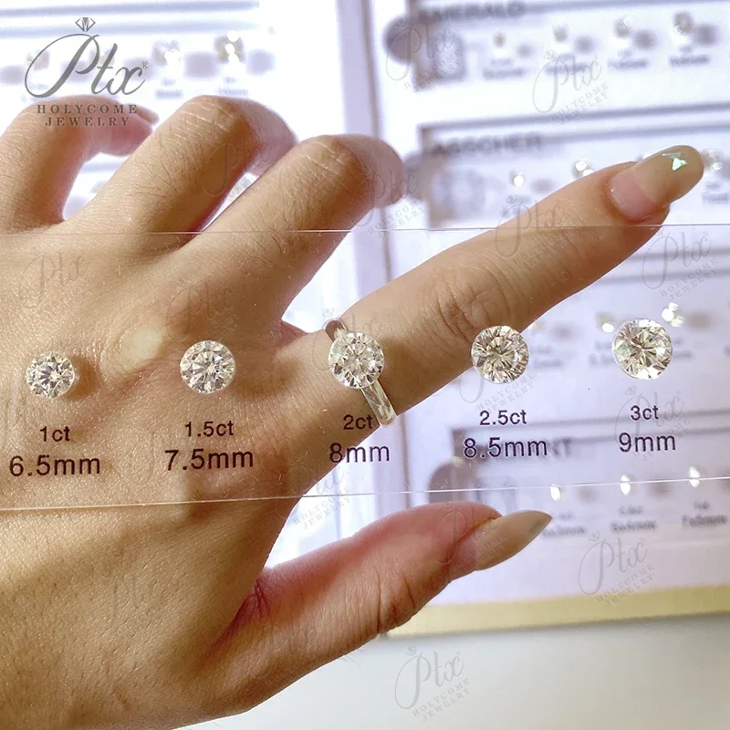 2024 Updated Version Cubic Zirconia Customize Comparison Chart Set Ring Size Reference All Shapes Gemstones for Jewelry Making