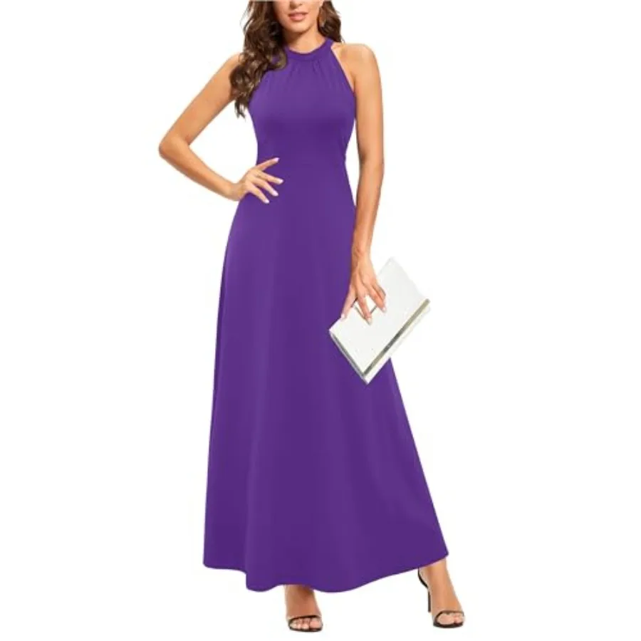 

STYLEWORD Women's Summer Floral Halter Maxi Dr Vacation Semi Formal 2026