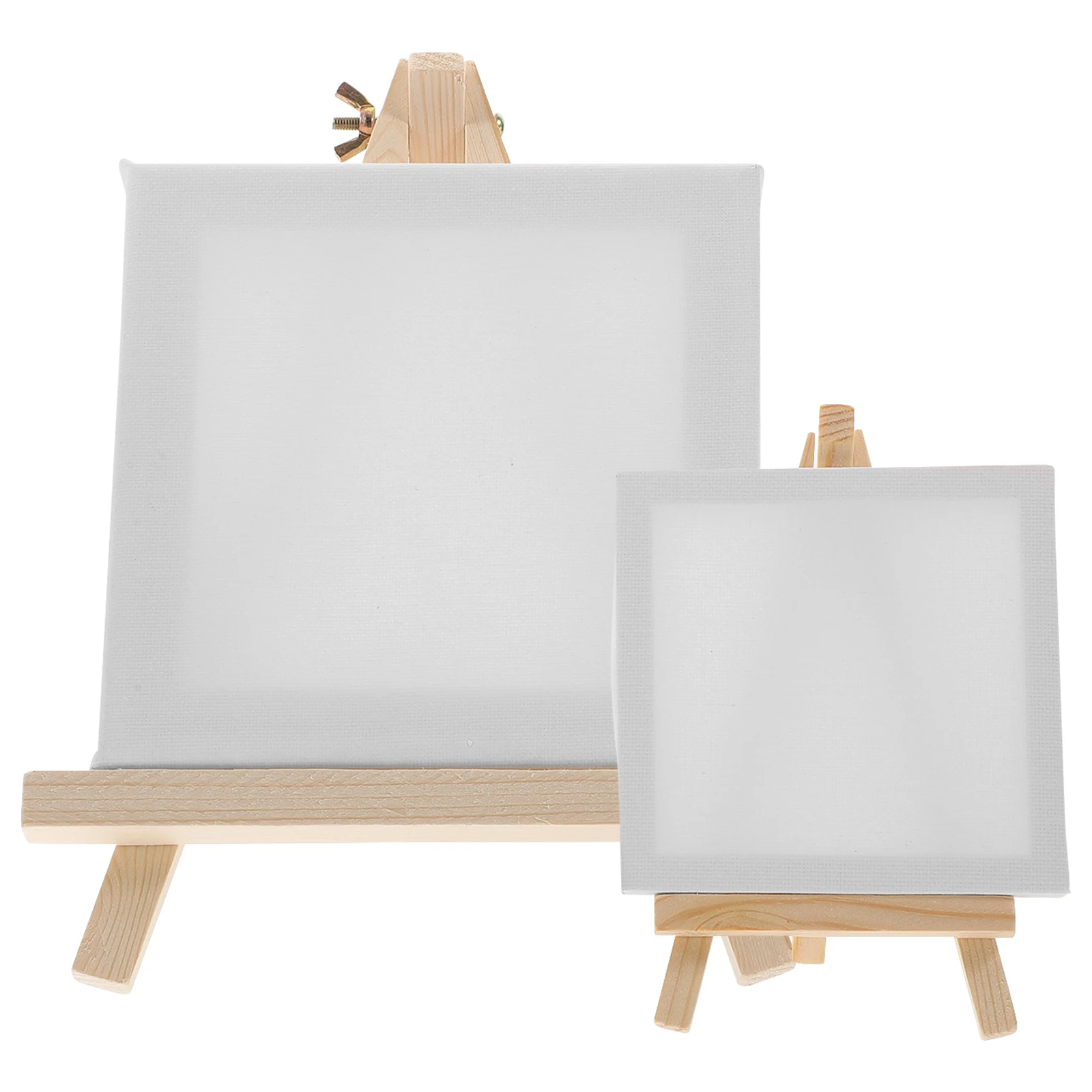 

2Pcs Mini Sketching Easel Set Wooden Painting Canvas Pre-Fixed Lightweight Drawing Stand for Fine Art Crafts Home Business Card
