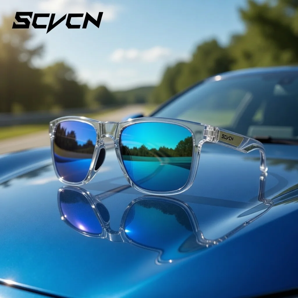 Image of SCVCN Polarisierte Wanderbrille Angelbrille Fahrradbrille Modische UV400 Fahrradbrille für Herren MTB Sport Fahrradbrille Outdoor