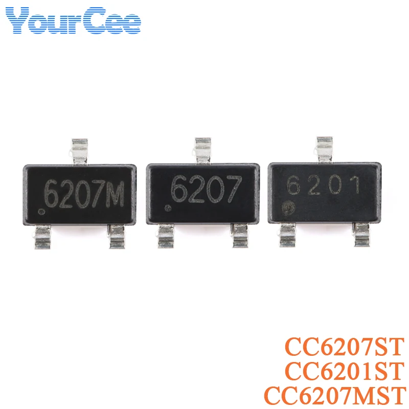 20pcs CC6207ST CC6201ST CC6207MST SOT-23 SOT23 All-pole Low-power Hall Effect Switch Sensor IC Chip