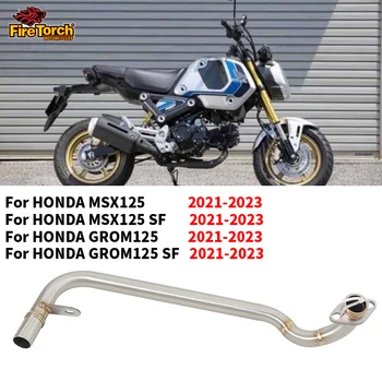 Slip On For Honda MSX125 125 MSX125 SF GROM 125 2021 2022 2023 Motorcycle Exhaust Escape Moto Full Systems Modified Front Link Pipe