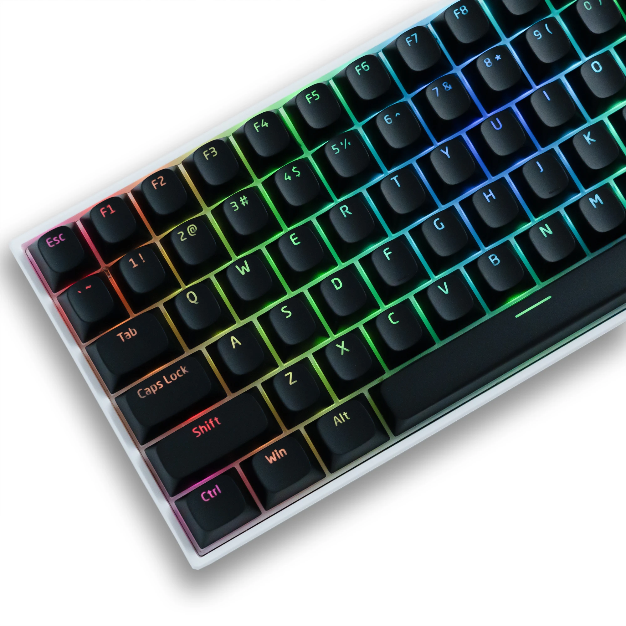 XVX Horizon Line Pudding-Tastenkappen, durchscheinendes PBT-Tastenkappen-Set für mechanische Tastatur, schwarz-weiße 117-Tasten-Tastenkappen