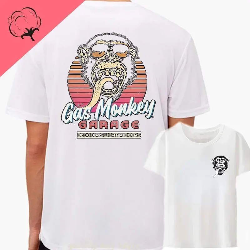 Amazing Essential Double-sided Gas Monkeys Garage Cotton T-shirt Men Casual Summer Graphic Harajuku Streetwear Women Tee