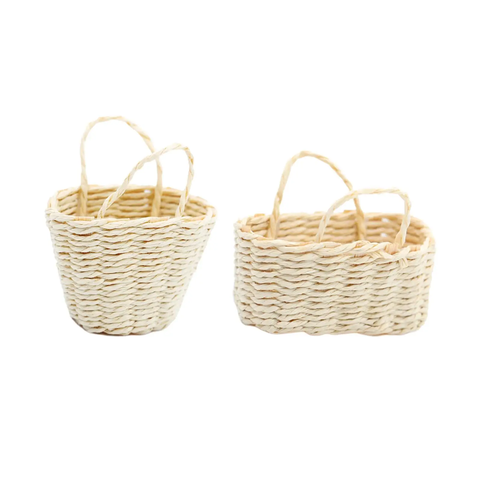 1:12 Dolls House Woven Basket Crafts Vegetable Food Containers for Decor