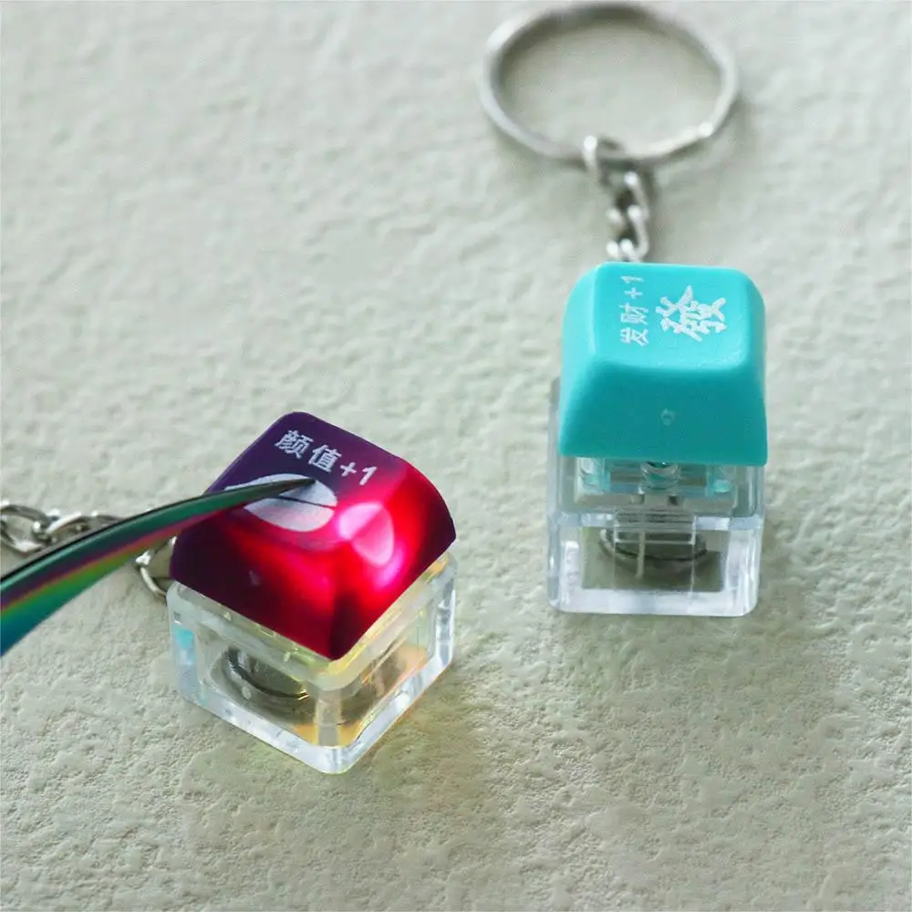 Fingertip Button Mechanical Switch Key Chain Colorful Light Axle Tester Button Cap Keyboard Keychain Mechanical Keyboard