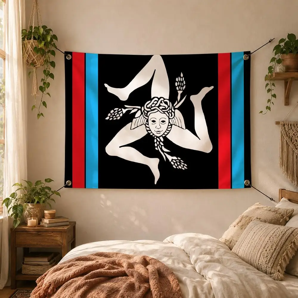 Vintage Art S-Sicily Design Flags Decorative Flag Banner for Outdoor Garden Yard Camping Party Home Wall Hanging Decor
