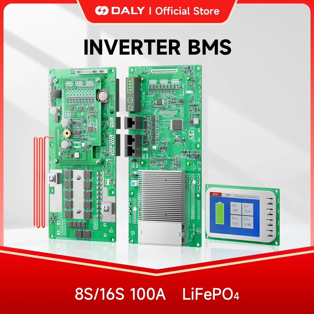 

Daly Smart Inverter BMS LiFePo4 8S 16S 24V 48V 100A 1A Active Balancer BMS Family Energy Storage for Growatt Deye Pylon Inverter