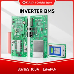 Daly Smart Inverter BMS LiFePo4 8S 16S 24V 48V 100A 1A Active Balancer BMS Family Energy Storage for Growatt Deye Pylon Inverter