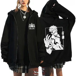 NEW Women's Men's Fashion Zip Hoodie Ryomen Sukuna Printing Zipper Sweatshirt Autumn Winter Casual Long Sleeve Jacket Coat Anime