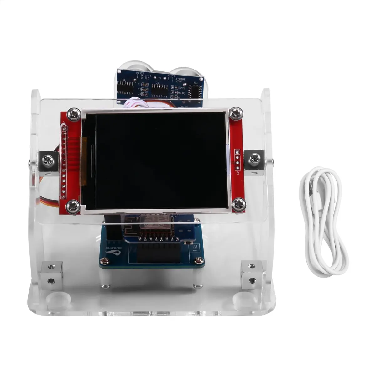 DTD1692-HOT-Ultrasonic Radar Scanning Detector RC Mood Ornament Decoration for 1/14 RC Truck for 1/10 RC Crawler Car 2 M