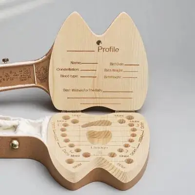 

Коробка для зубов молочных для детей, шкатулка для хранения пуповины и волосков лангуо, с местами для маркировки, прикроватная