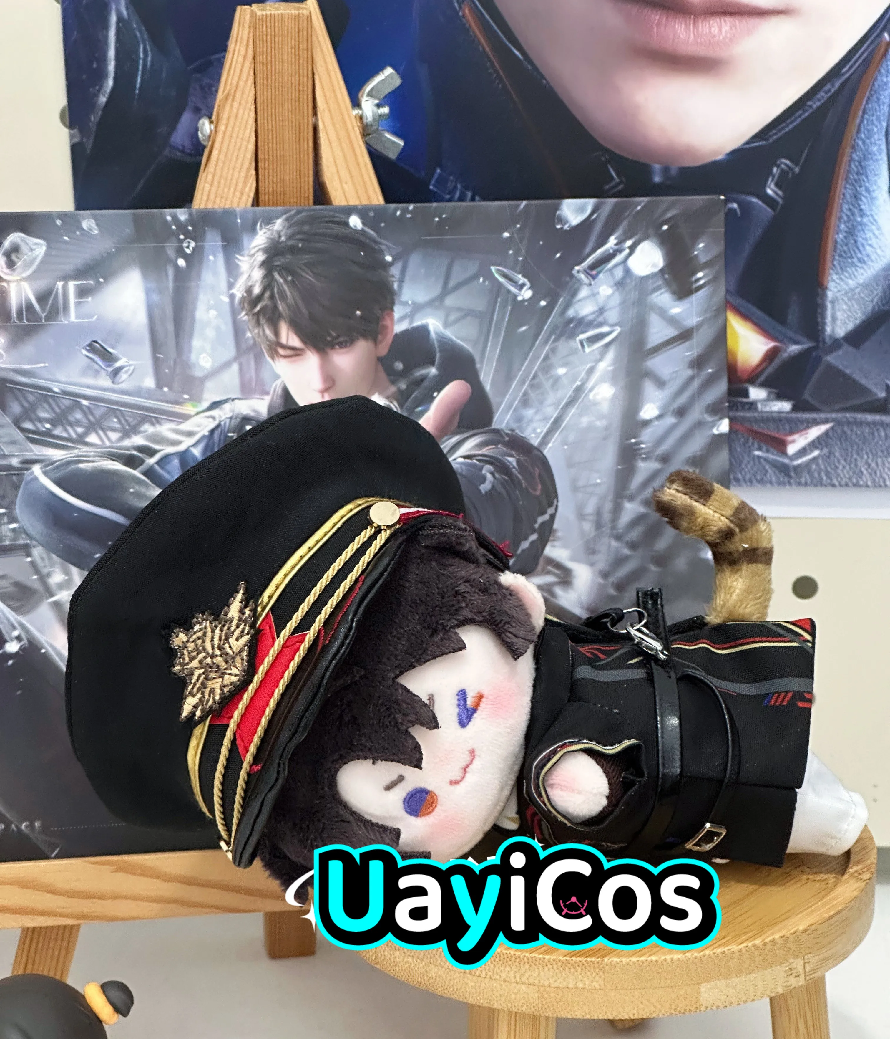10cm Doll Clothes Love and Deepspace Caleb Cool Guy Officer Uniform Suit Gloves Stuffed Plushies Doll Accessories Anime Toy  Gif