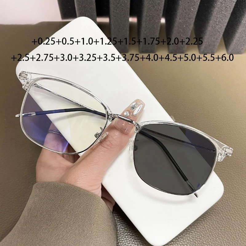 

2025 Unisex Retro Oval Prescription Reading Sunglasses Women Alloy Optical Presbyopia Glasses With Diopters +0.25 +0.5 +1.5 +5.5