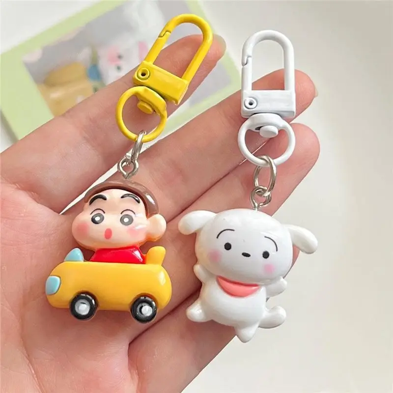 Crayon Shin-Chan Keychain Cute Kawaii Anime Cartoon School Bag Pendant Girls Cute Knapsack Accessories Toys Decorate Gifts