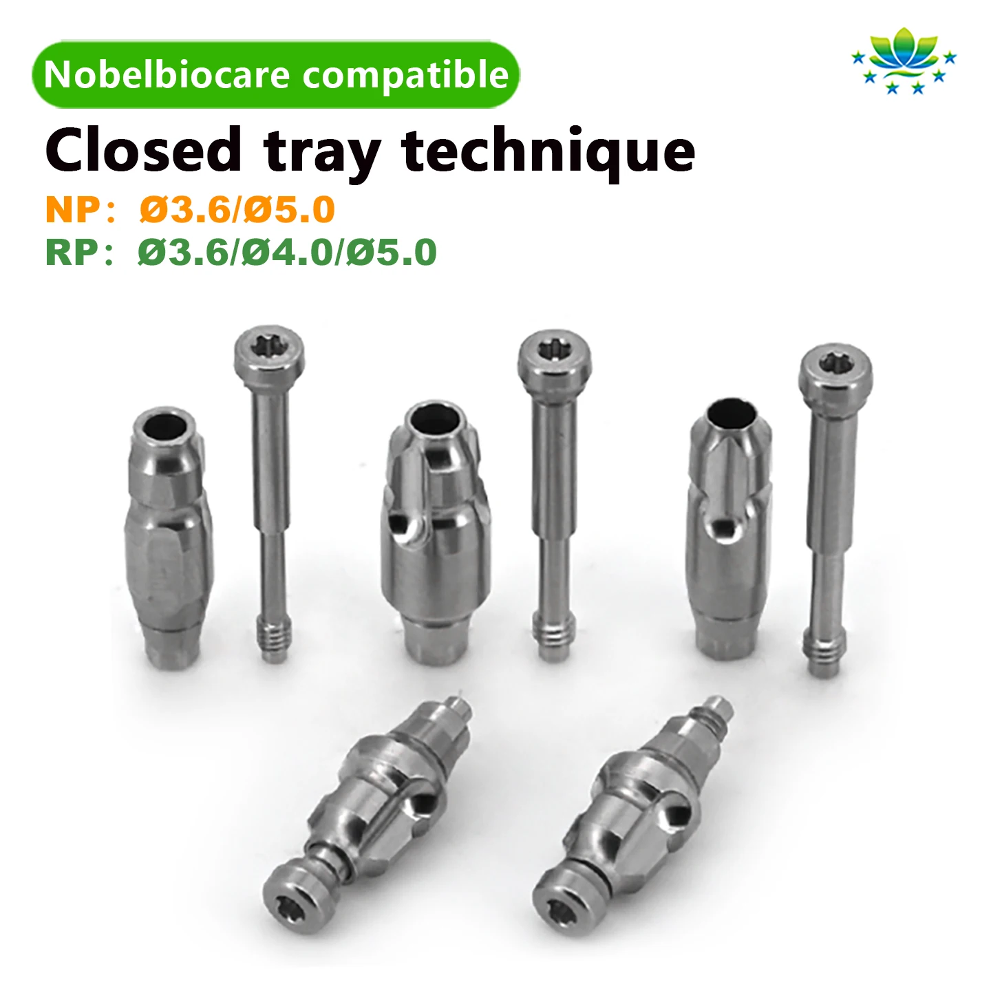 Titanium Closed Tray Transfer Coping for Nobel Impression Coping Analog Screw Lab Prosthetic Components Supplies Factory Direct