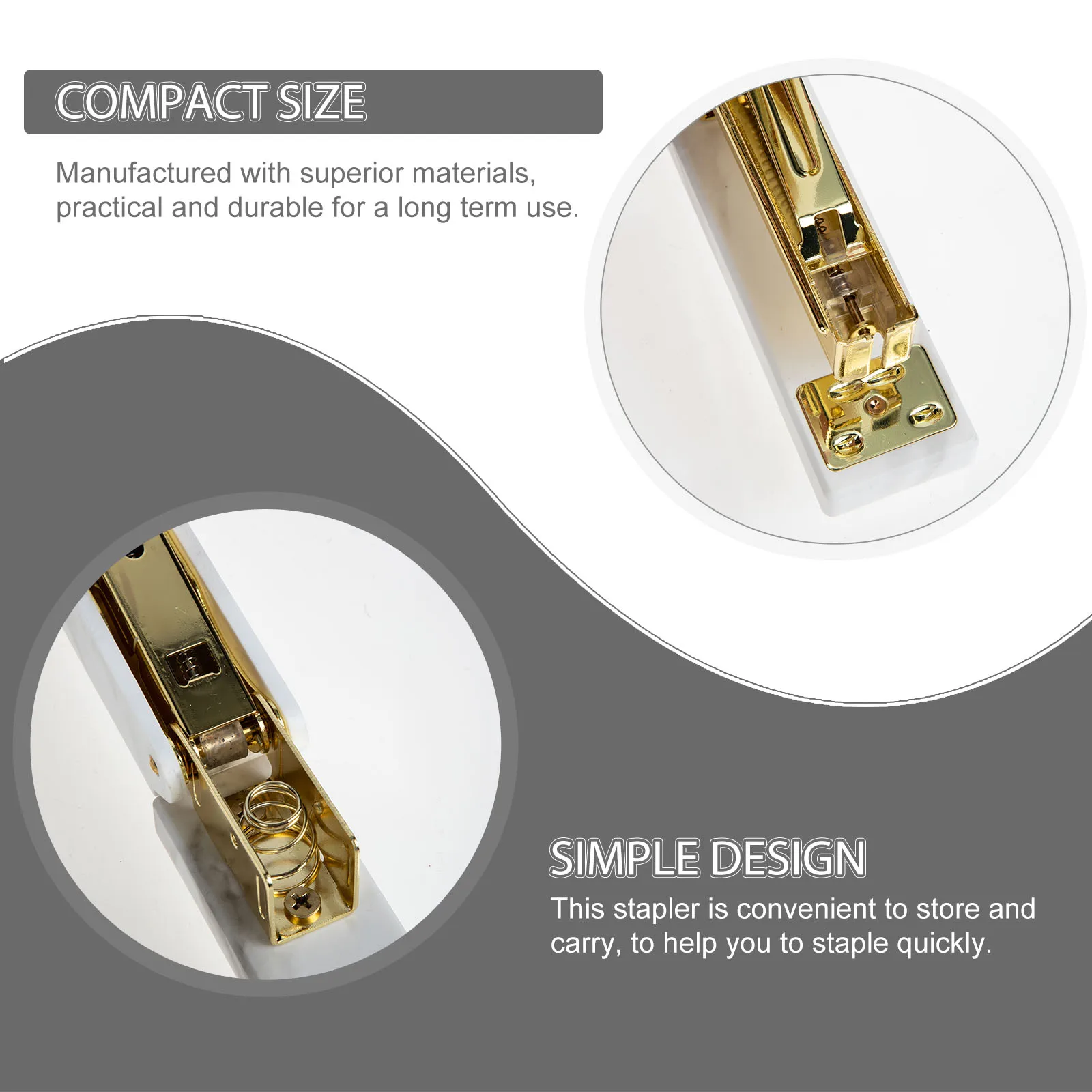 

Gold Stapler Lightweight Portable Desk Stapler Practical Multi-Function Office Supply Tool Gold Office Supplies