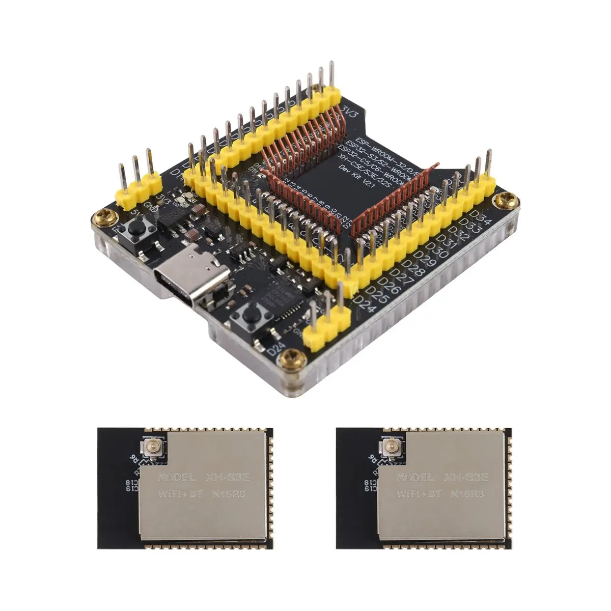 Burning Fixture Testing Board with 2 XH-S3E N16R8 Wifi Bluetooth5.0 Module Dual-Core MCU for ESP-32S -