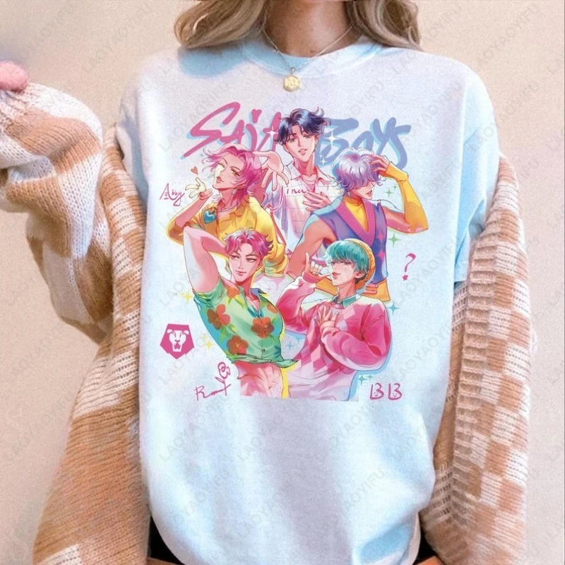 

Retro Trend Kpop Saja Boys Graphic T Shirts Funny Kpop Demon Hunters Cotton T-shirt Unisex Kpop Huntrix Pin Short-sleeve Tees
