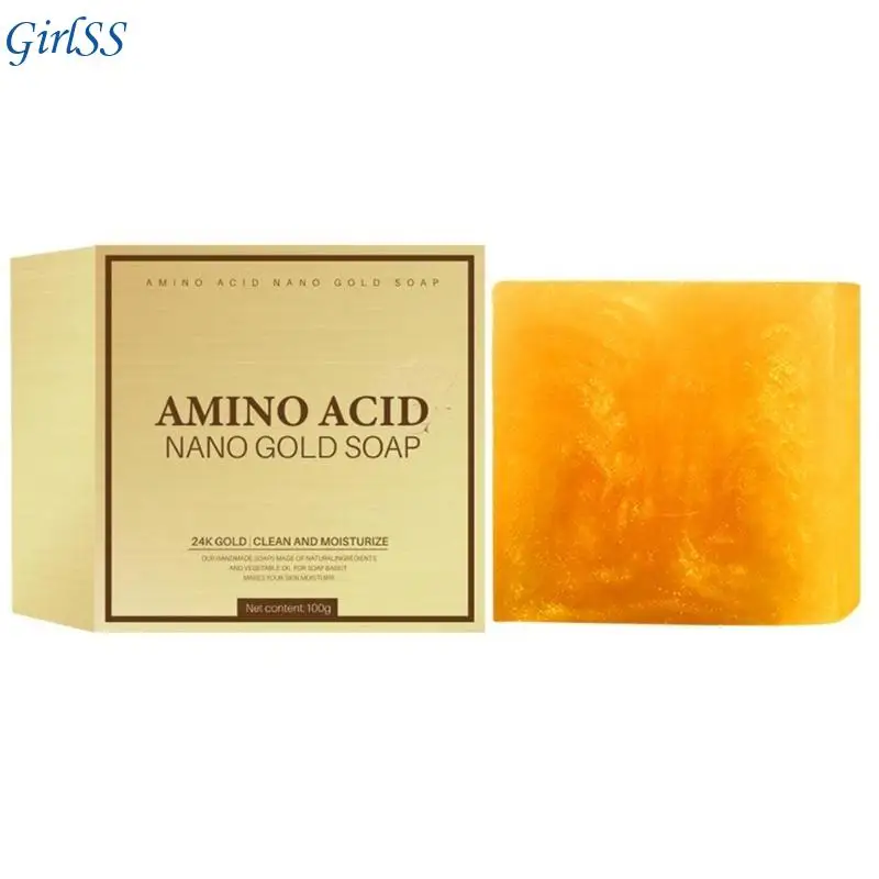 Gold Soap Face Cleansing Whitening Skin Lightening Remove Pimples T4MB
