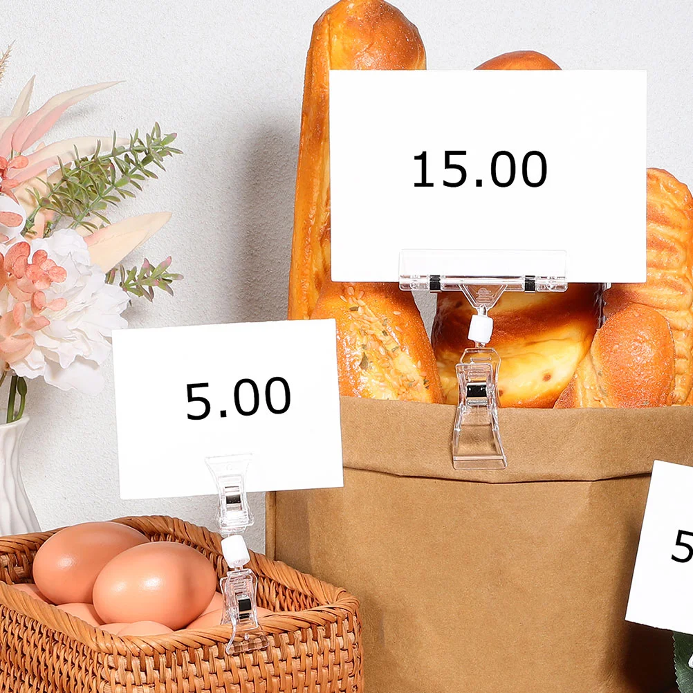 20 Pcs Shelf Clip Signs Show Rack Card Display Clips Double Retail Store Supplies Stainless Steel Shrapnel Price Holders