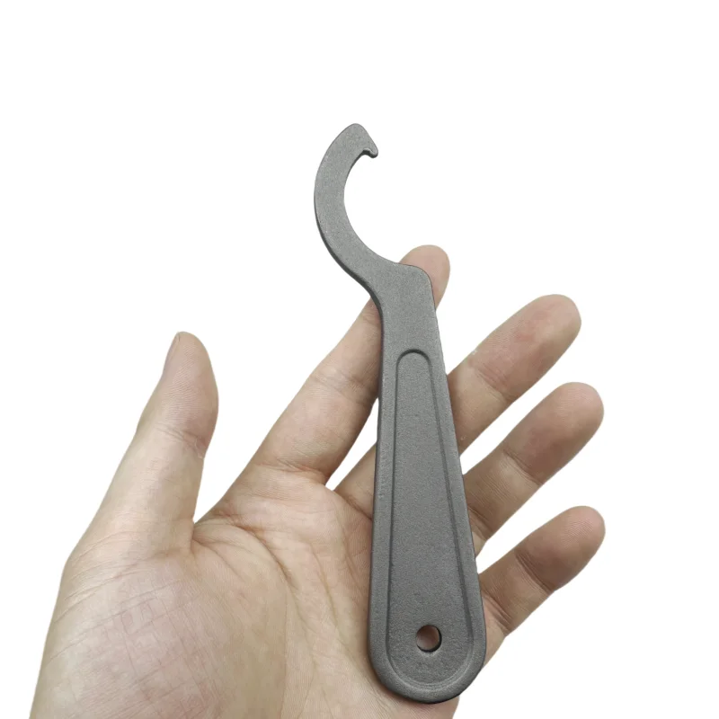 C Hook Spanner Wrench, Cast Steel Crescent Spanner for Round Slotted Nut, Shock Absorber Adjustment Wrench Hand Repair Tool